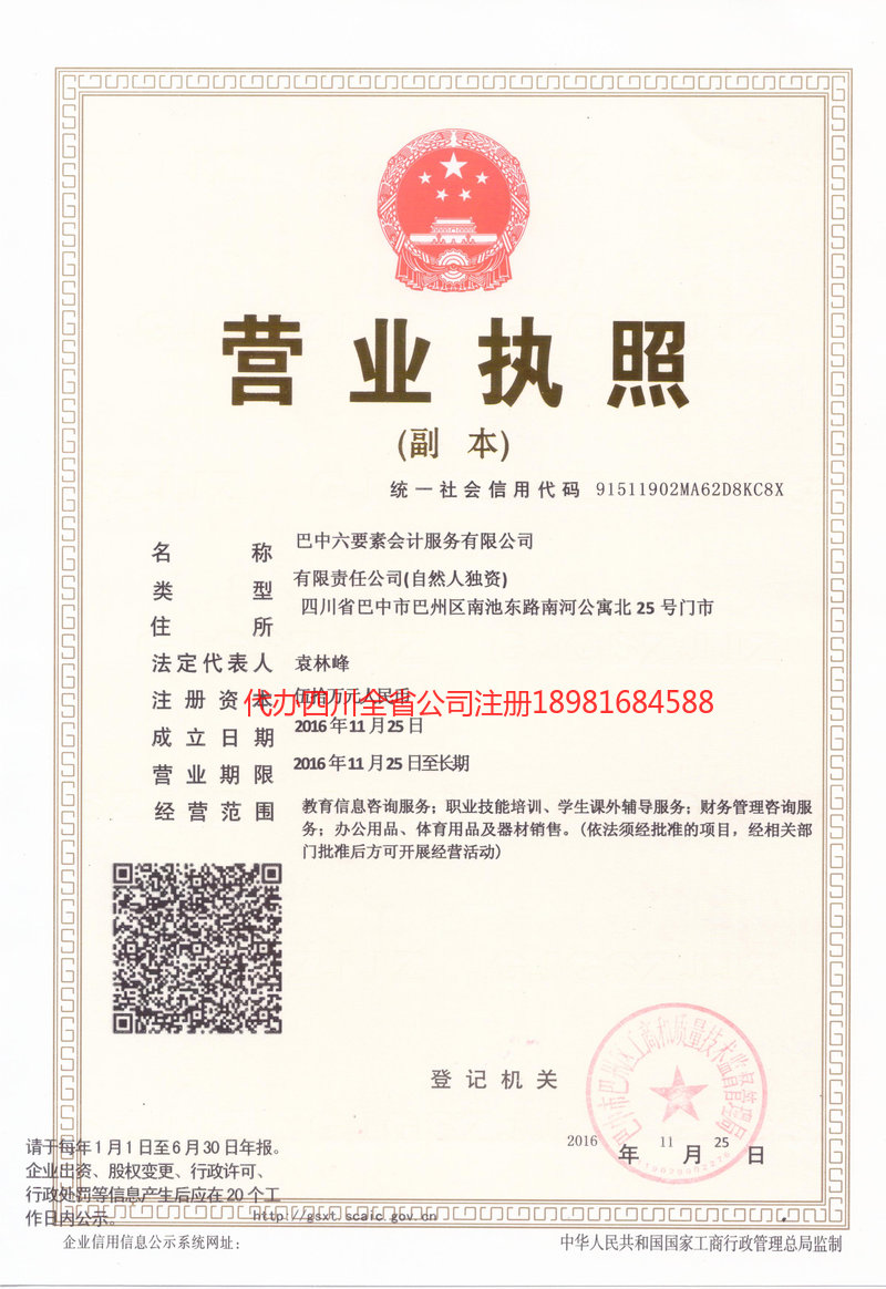 共青城共青城六要素会计服务有限公司